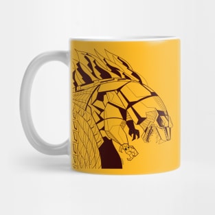 the red mechagodzilla cyborg kaiju in ecopop Mug